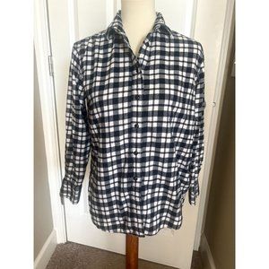 Madewell Cozy Black & White Oversized Long Sleeved Flannel - XXS